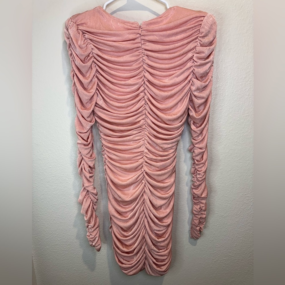 Amable by Mable Anthropologie Rose Pink Rouched Party Dress Size‎ S - Picture 7 of 9